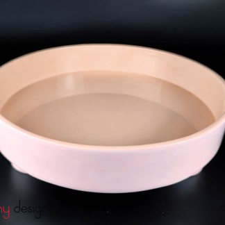 Plain round lacquer tray with 3  legs /size S 35*H10cm